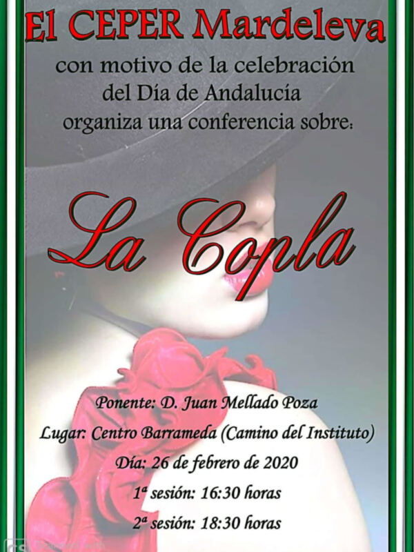 Una conferencia de Juan Mellado sobre la Copla celebra el día de Andalucía el miércoles en el Centro de Educación de Adultos Mardeleva de Sanlúcar