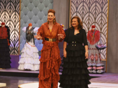 La diseñadora Pilar Vera y Juan Foronda, en "Aguja Flamenca"