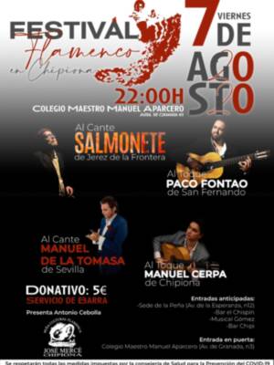 La Peña José Mercé ofrecerá el viernes 7 de agosto un nuevo festival flamenco con Salmonete de Jerez y Manuel de la Tomasa