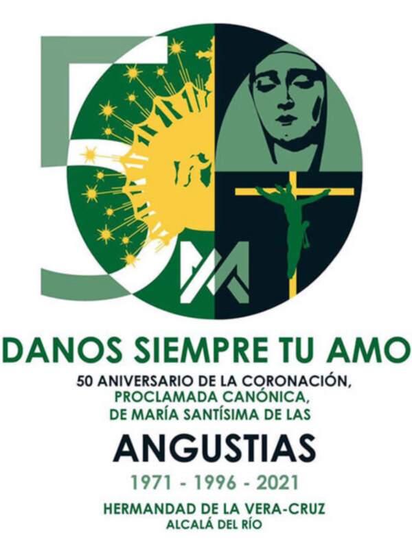 Logotipo de aniversario de Coronación en la Hermandad de la Vera- cruz de Alcalá del Río.