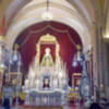 Altar efímero para los cultos del Septenario de la Hermandad de la Soledad de Alcalá del Río.