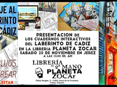 Presentación de Los Cuadernos Interactivos del Laberinto de Cádiz I y II- Dibujos Para Colorear del Artista Gaditano Manuel Rey Piulestán