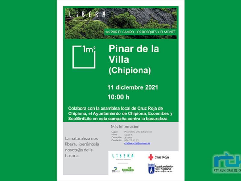 Cruz Roja organiza la una recogida de residuos en el pinar de Chipiona con el proyecto ‘LIBERA, unidos contra la basuraleza’ de Ecoembes