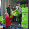 Un contenedor cargado con la ayuda de Chipiona se dirige ya a la isla de La Palma 