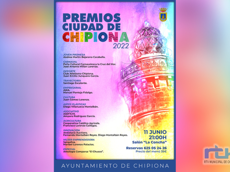 Luis Mario Aparcero anuncia que los Premios Ciudad de Chipiona 2022 se entregarán el sábado 11 de junio