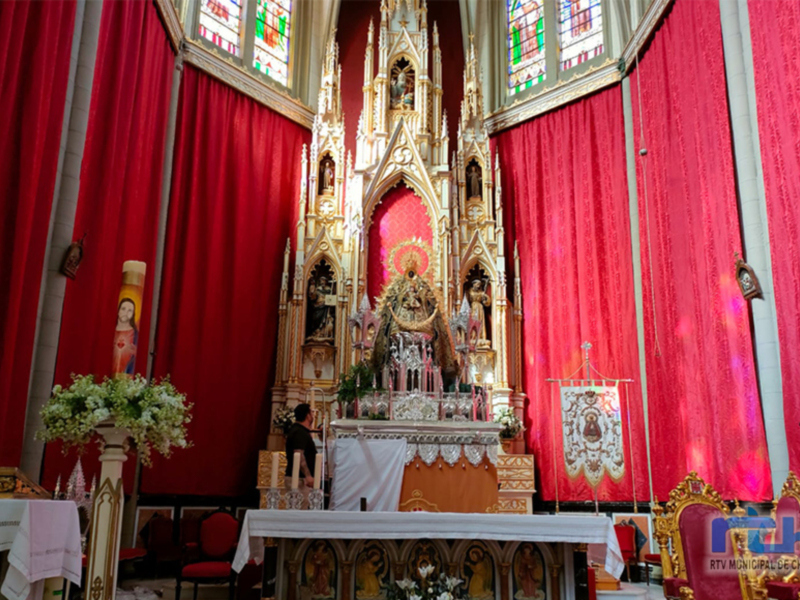 La Virgen de Regla ya está en su paso dispuesta para la procesión extraordinaria del sábado