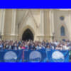 El claustro del Santuario de Regla ha sido hoy escenario de la entrega de Banderas Azules a los municipios andaluces
