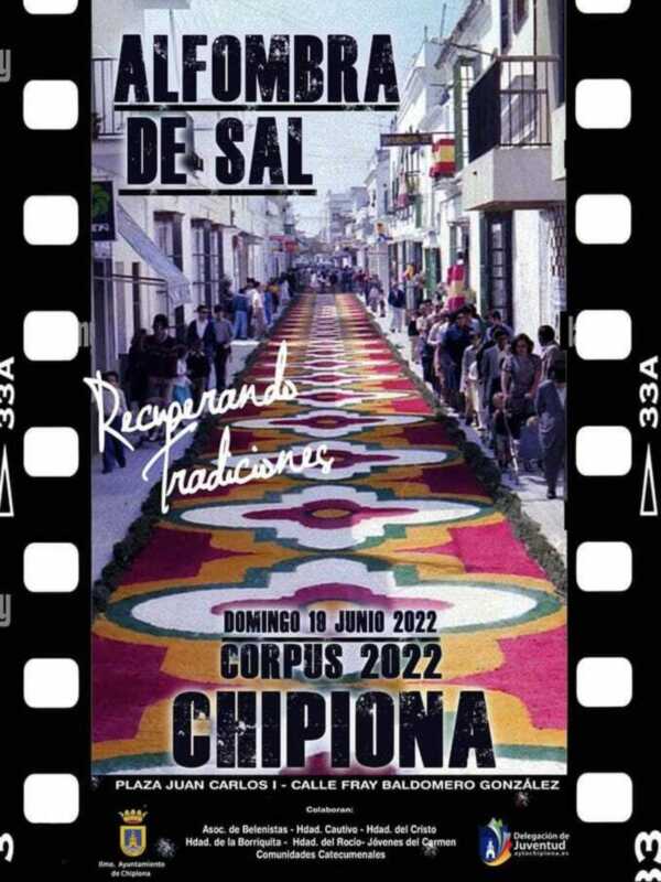 Alfombra de sal y la novedad de los costaleros en la procesión del Corpus Christi de Chipiona de este domingo
