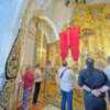 En la Real Ermita de San Gregorio de Osset de Alcalá del Río los peregrinos de San Benito saludaron a la corporación del Jueves Santo.