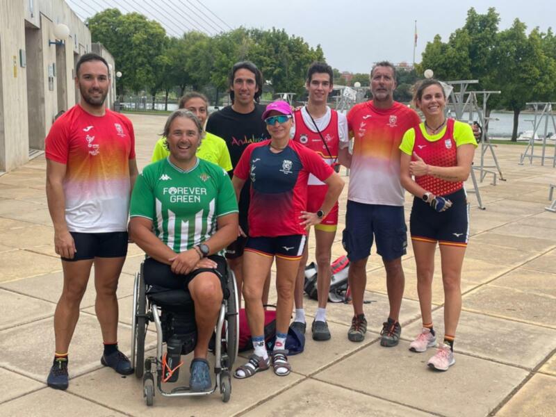 Tridente del Club Náutico Sevilla en el Campeonato del Mundo de remo paralímpico