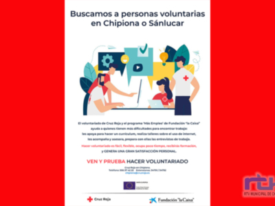 Cruz Roja de Chipiona busca voluntarios para el programa ‘Más Empleo’ de ayuda a personas con dificultades en la inserción laboral