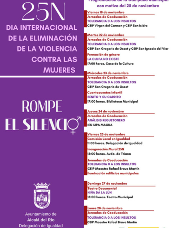La apuesta por la formación de género es otro de los talleres que se llevará a cabo en esta programación por el Ayuntamiento de Alcalá del Río