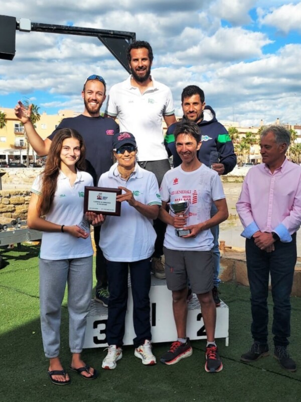 Póquer del Club Náutico Sevilla en los Campeonatos de Andalucía de las clases Techno y Raceboard