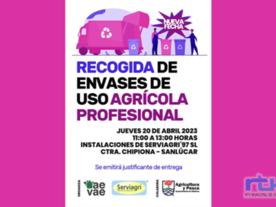 Una nueva recogida de envases de uso agrícola profesional tendrá lugar el 20 de abril en Chipiona