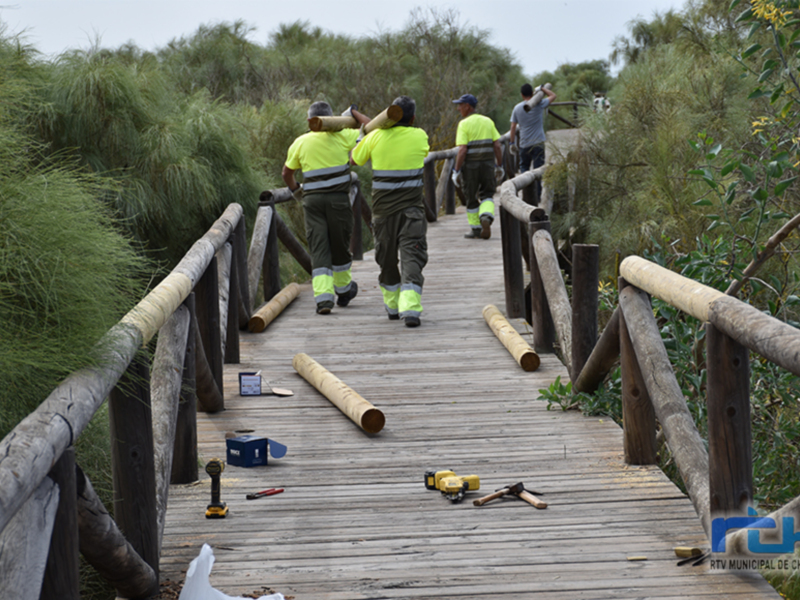 El Delegado de Medio Ambiente informa sobre el arreglo de la pasarela de madera que une La Laguna con las Tres Piedras 