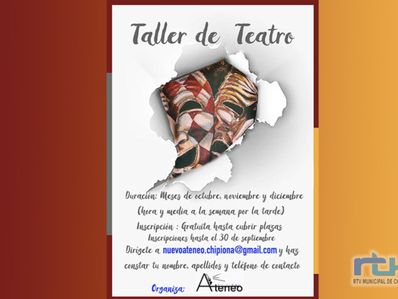  Nuevo Ateneo de Chipiona organiza un taller de teatro dirigido a todas las edades que comenzará el próximo 4 de octubre 