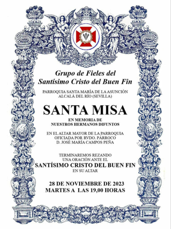 Santa Misa de difunto en la Agrupación de Fieles del Stmo. Cristo  del Buen Fin de Alcalá del  Río