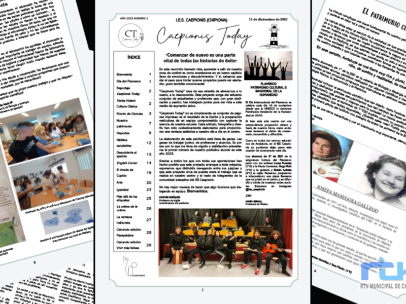  El IES Caepionis lanza un periódico elaborado por alumnos y profesores del centro 