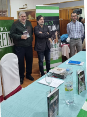 La Peña Bética Santo Reino de Jaén organizó la presentación de Con el 17... ¡¡¡Joaquín!!!, este domingo  día 28 en el Restaurante La Verja 