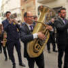Procesión de subida de los titulares de la Hermandad de la Soledad de Alcalá del Río