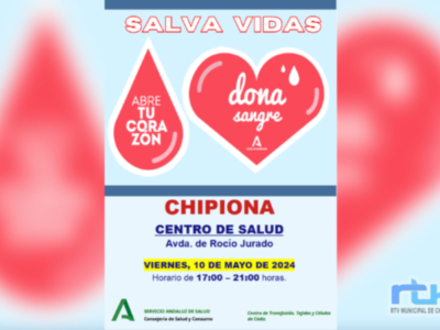 Llamada a donar sangre y regalar vida el viernes 10 de mayo en Chipiona