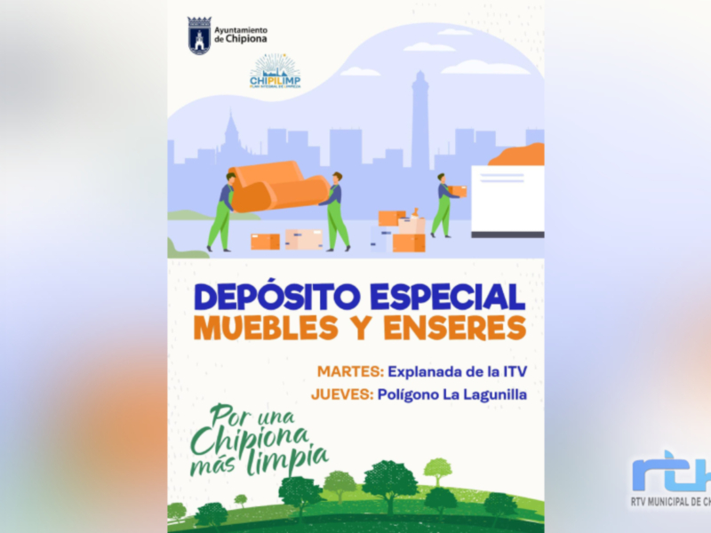El Ayuntamiento de Chipiona pone en marcha una campaña de recogida de muebles y enseres domésticos con varios puntos de depósito   