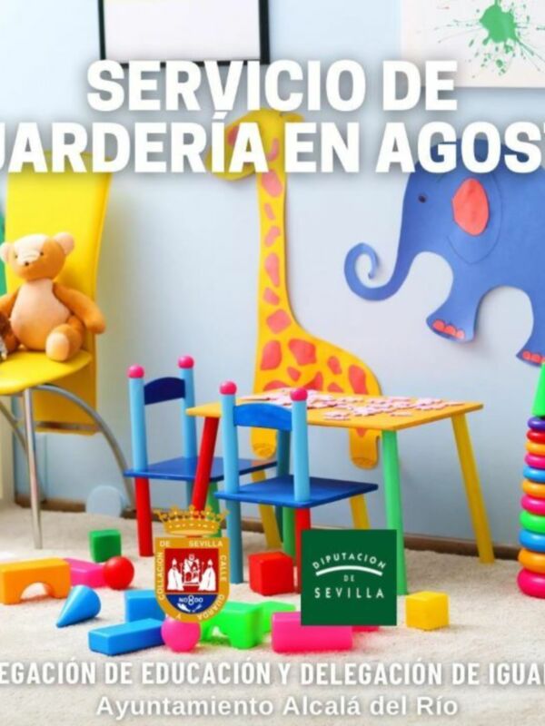 El Ayuntamiento de Alcalá del Río, a través de la Delegación de Educación, ofrecerán un servicio extraordinario de Guardería durante el mes de agosto.