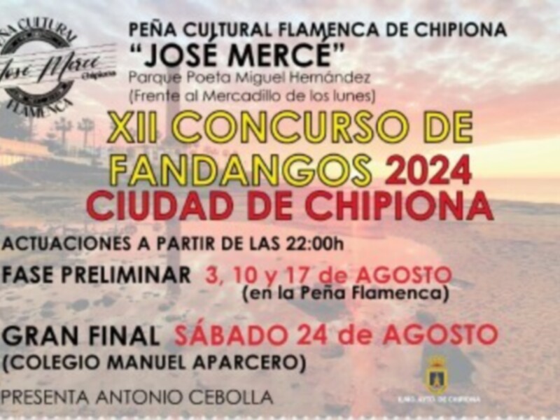Mañana sábado comienza el concurso de cante flamenco ‘Ciudad de Chipiona’ con la fase de preliminares 