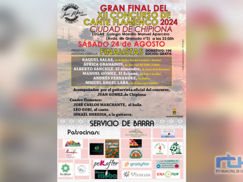 Chipiona se prepara para vivir una de sus noches grandes del verano con la gran final del concurso de fandangos de la Peña José Mercé