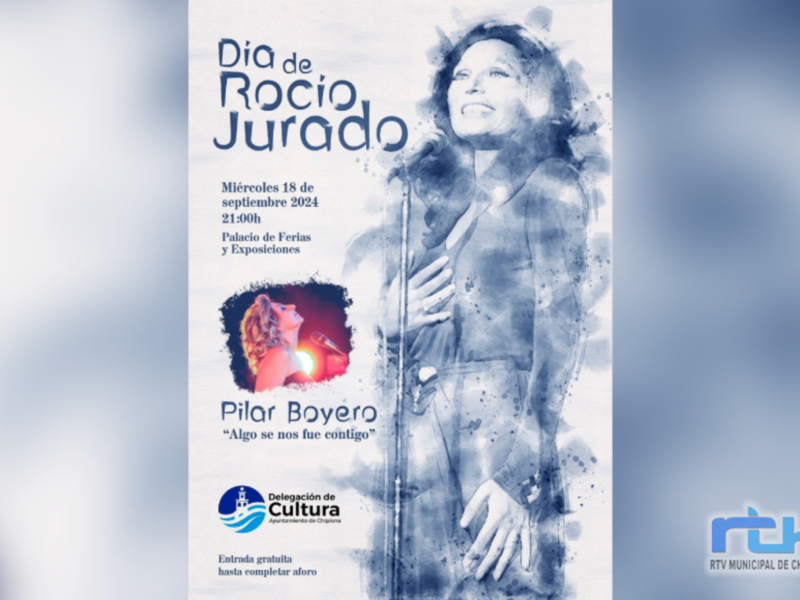 Un concierto de la cantante Pilar Boyero recordará en Chipiona a Rocío Jurado hoy 18 de septiembre