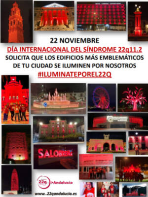 Recordatorio: Sevilla ilumina de rojo la Plaza de España por el Día Internacional del Síndrome 22q11 