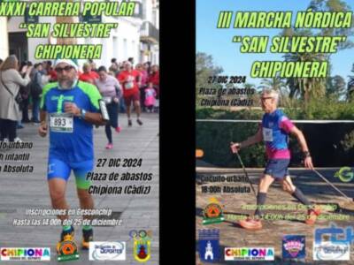 Carrera Popular y Marcha Nórdica San Silvestre de Chipiona, una fiesta del deporte con más de con medio millar de participantes