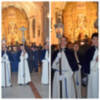  El Vía Crucis penitencial se celebró en el interior del templo debido a las inclemencias del tiempo.