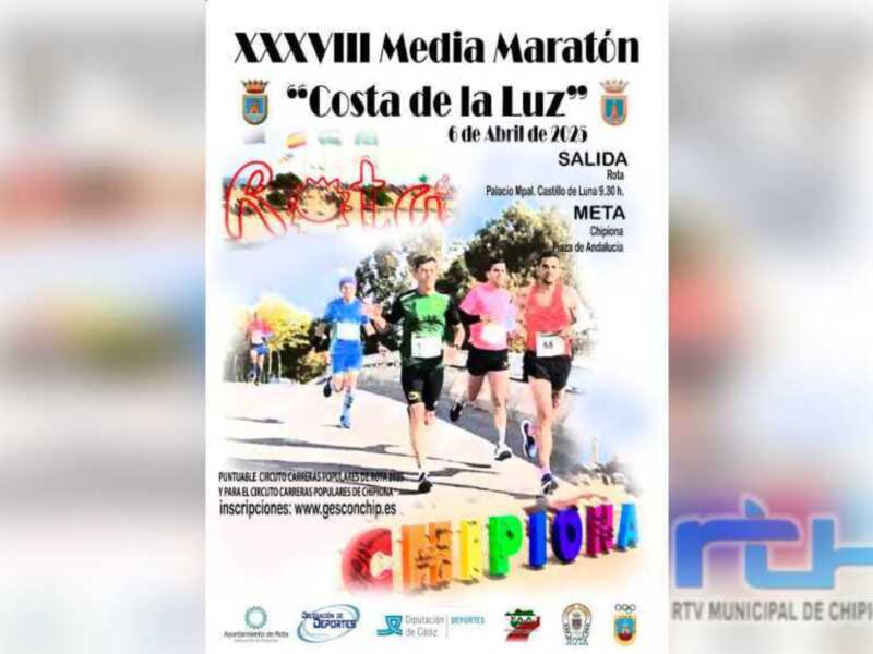 Casi medio millar de atletas disputarán este domingo la histórica Media Maratón Costa de la Luz 