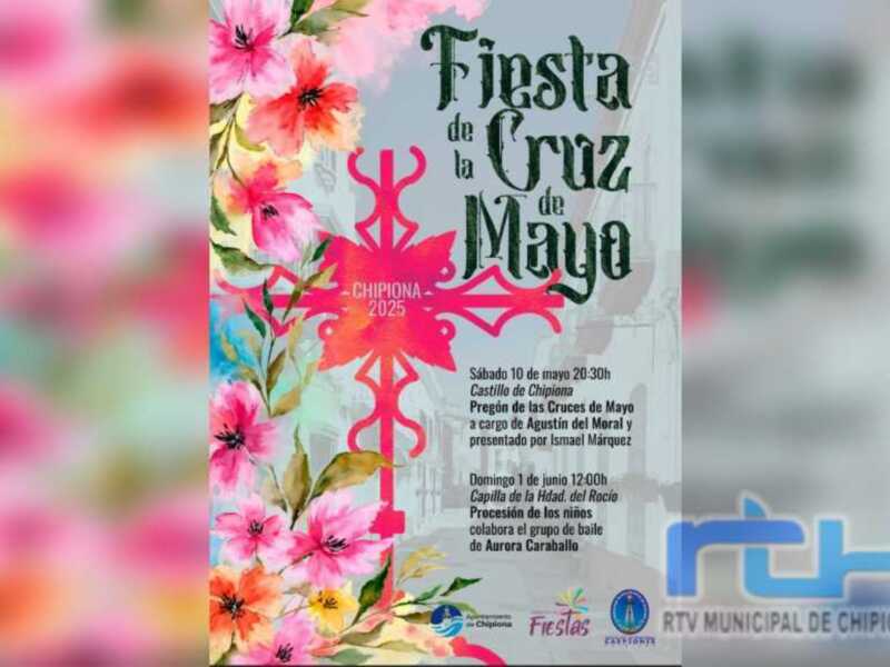 La celebración de las Cruces de Mayo en Chipiona llega a un momento álgido este sábado con el pregón de Agustín del Moral 