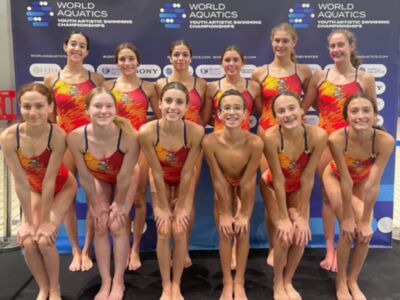 El Club Natación Sincro Sevilla, en el Campeonato del Mundo infantil de Atenas