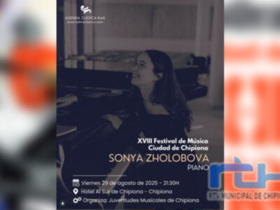 Un concierto de piano de la joven ucraniana Sonya Zholobova cierra el mes de agosto en el Festival Ciudad de Chipiona