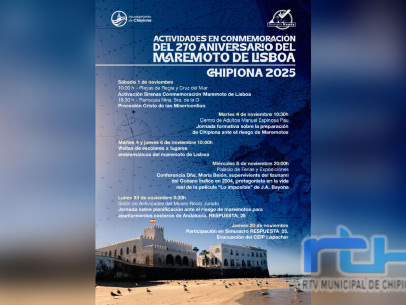Hoy 1 de noviembre comienzan las actividades del programa conmemorativo del 270 aniversario del Maremoto de Lisboa