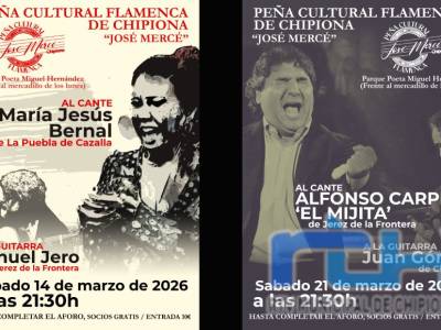 La Peña Flamenca José Mercé convoca a dos actuaciones este mes con el cante de María Jesús Bernal y Alfonso Carpio ‘El Mijita’