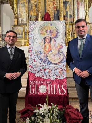 Presentado en la Capilla de Santa María de Jesús el Cartel de las Glorias de Sevilla 2026, obra del joven malagueño Rafael Muñoz Granados.