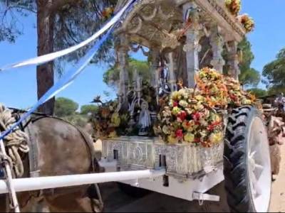 La Hermandad de Chipiona no iniciará el camino de vuelta hasta mañana martes y no podrá hacerlo por el interior de Doñana