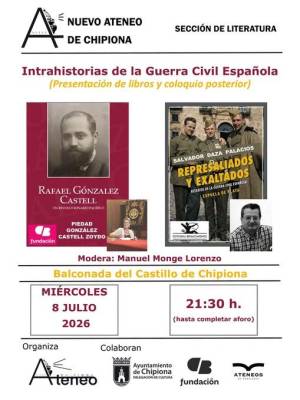 Nuevo Ateneo de Chipiona organiza una jornada literaria sobre la Guerra Civil Española con presentación de dos libros y coloquio