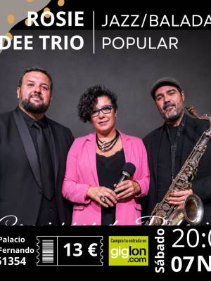Cartel del concierto de Rosie Dee Trio.