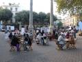 Mesas de «Plazas contra la soledad» en la Alameda de Hércules.