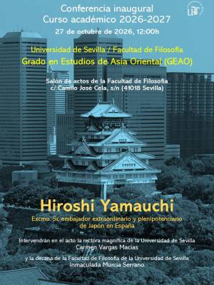 Cartel de la conferencia inaugural del Grado en Estudios de Asia Oriental.